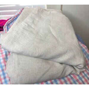 Pottery Barn King Size 100% Linen Duvet Cover Neutral Beige Color Contemporary